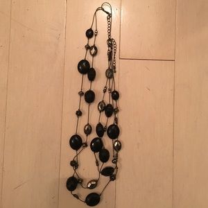Black and silver beaded necklace