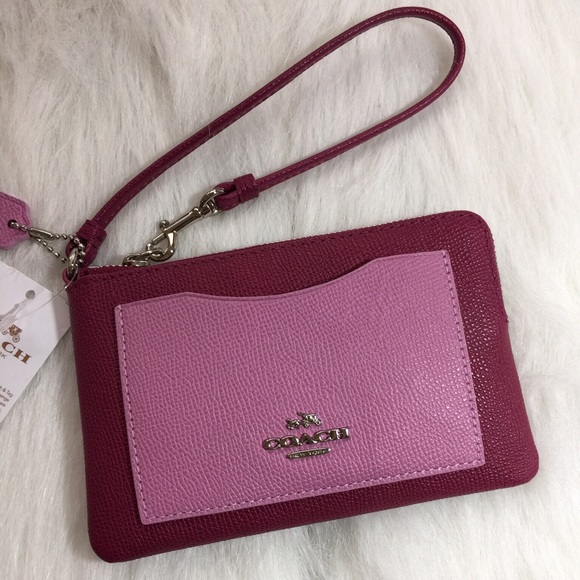 Coach Zip Colorblock Leather Wristlet - Picture 2 of 4