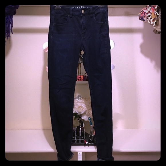 Dark wash hi-rise "jeggings"