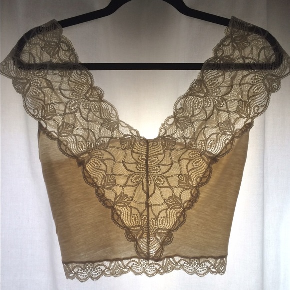 Cropped thermal lace camisole -- vintage!