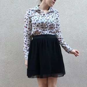 Button Down Owl Pattern Shirt