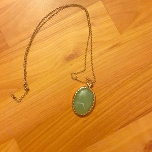Faux Jade Pendant Necklace