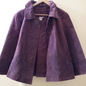 Leather jacket dark purple large by live a little