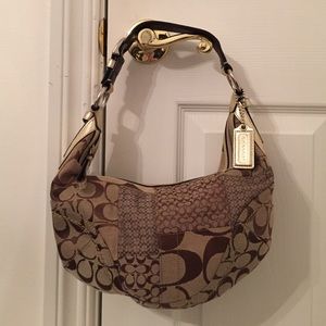 NWOT Gold, Silver, Brown Coach Hobo Purse