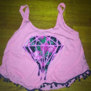 pink crop top