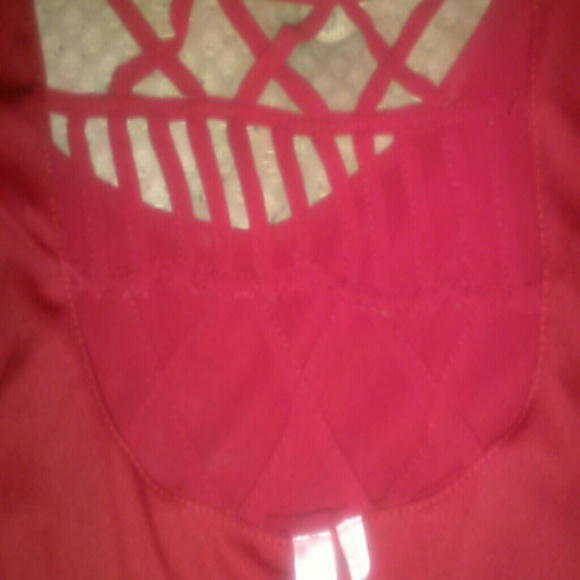 Red cage back dress