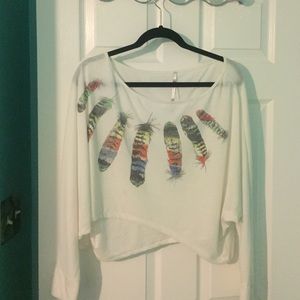 Multi colored feathered shirt