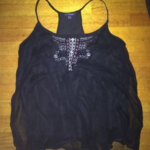 black tank with beaded chest