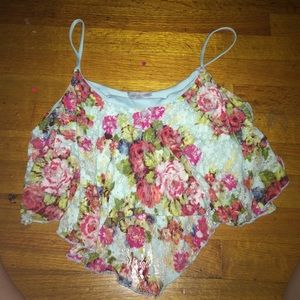 floral crop top with real inside
