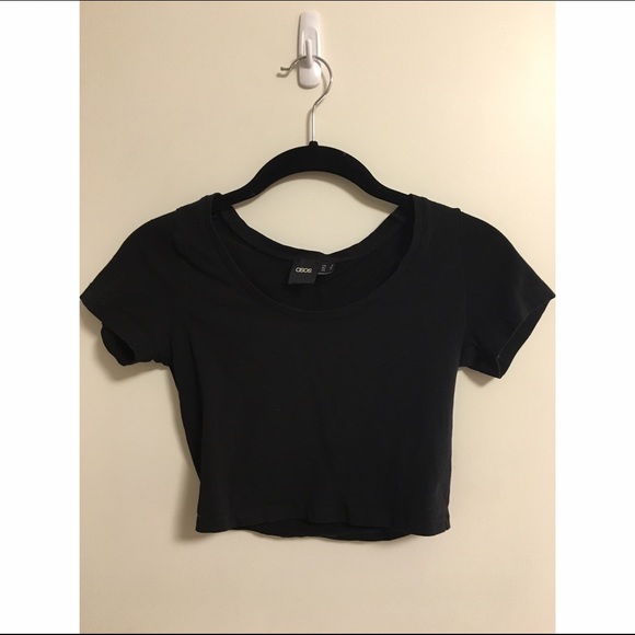 ASOS Black round neck crop top