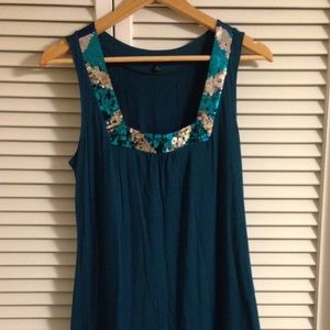 EXPRESS teal flapper dress