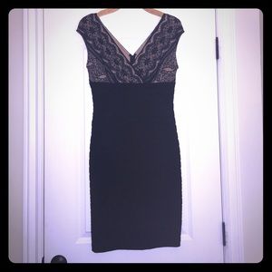 Bondage dress with black and nude lace detailing