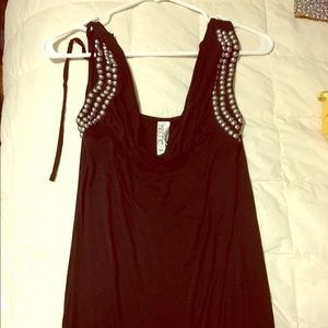 BLACK STUDDED TANK TOP