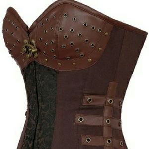 Brown 12 Steel Bone Steam punk Corset