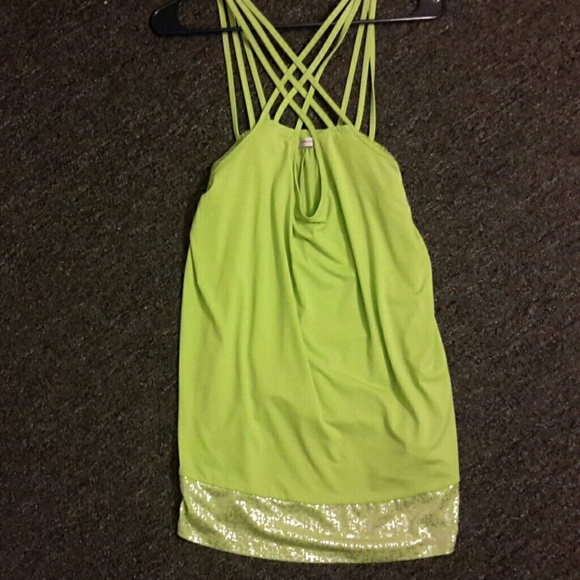 Green Cute Sleeveless Crisscross Tunic Top Blouse