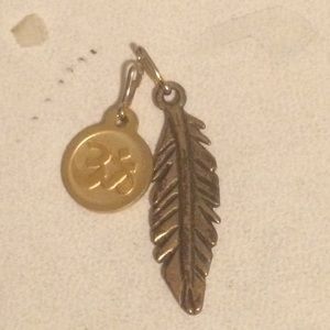 Alex + Ani precious charms (om and feather)