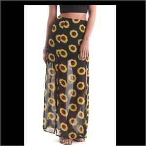 PACSUN SUNFLOWER MAXI SKIRT