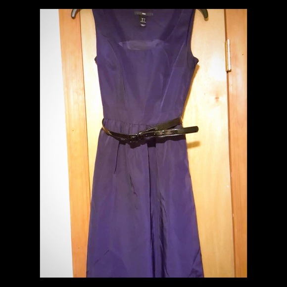 H&M Dresses & Skirts - H&m deep purple raincoat material dress with belt