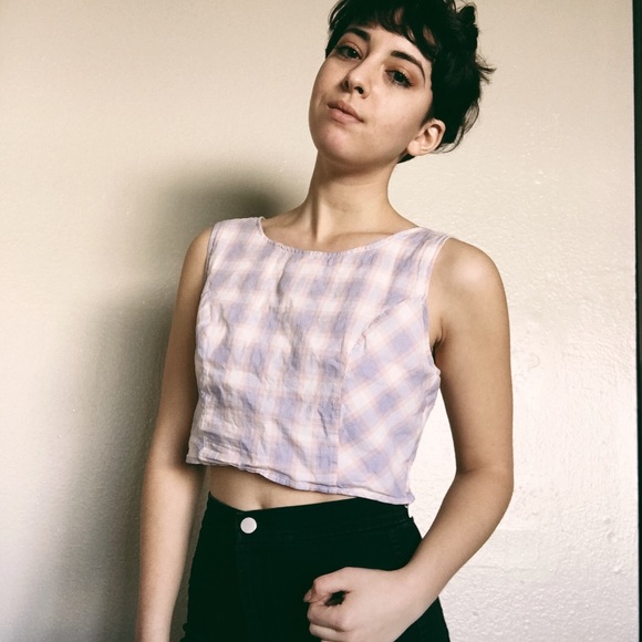 Pastel plaid crop top - Picture 1 of 2