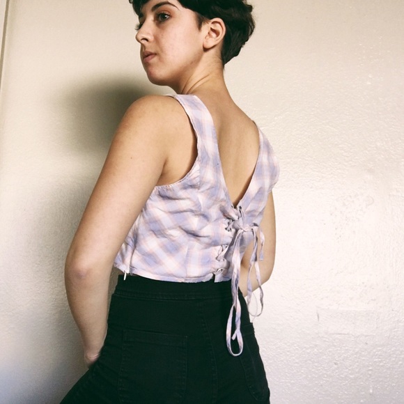 Pastel plaid crop top - Picture 2 of 2