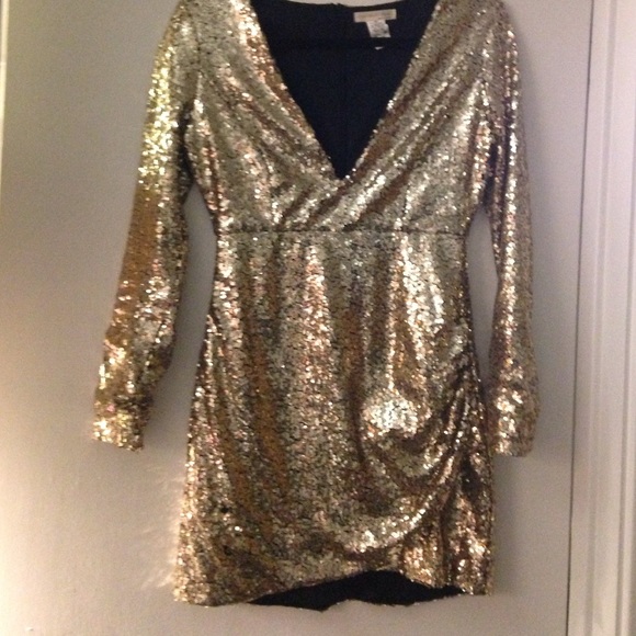 Gold sequin dress