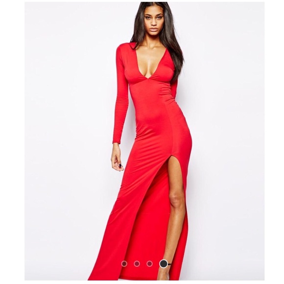 ASOS PETITE Maxi With Deep Plunge And Front Split