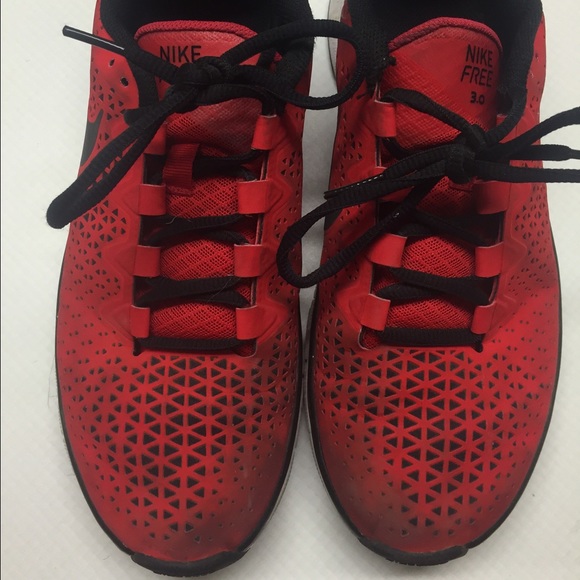 Red and Black Nike free run  3.0