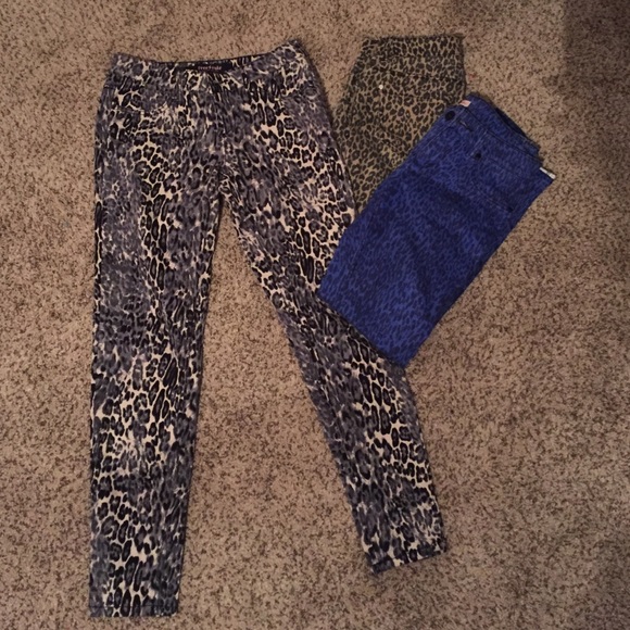 Three leopard print jeans