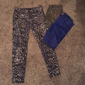 Three leopard print jeans