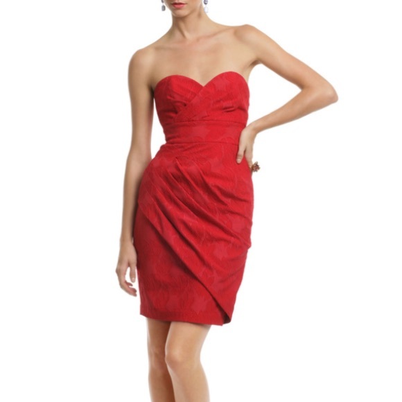 SOLD in bundle Tracy Reese Jacqard Dress Red - Picture 1 of 3