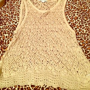 Sleeveless cotton crochet tank