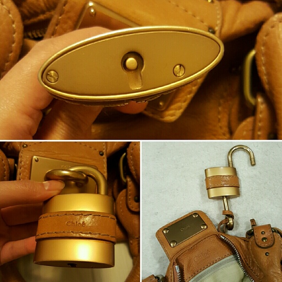 Chloe Paddington Padlock and Key Satchel, Tan - Picture 3 of 5