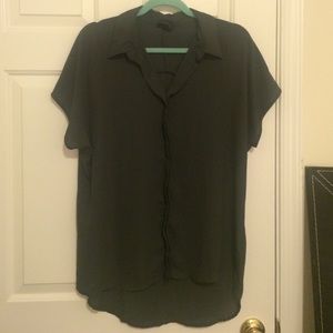 Dark grey collared blouse