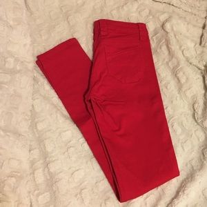 Red skinny jeans