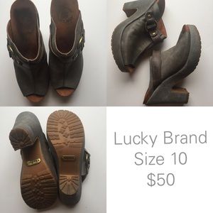 Lucky Brand Peep Toe Clogs
