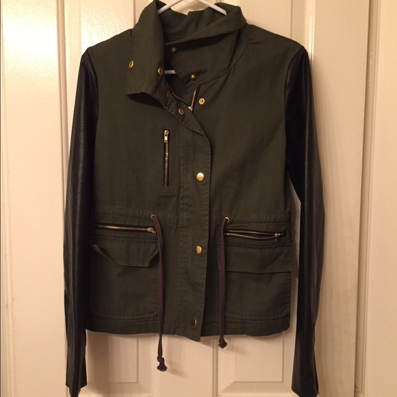 Jackets & Blazers - Jacket with faux leather sleeves