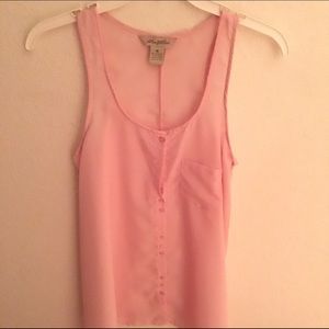 Pink Buttoned Up Tank Top.