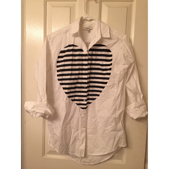Madewell long sleeve heart button up