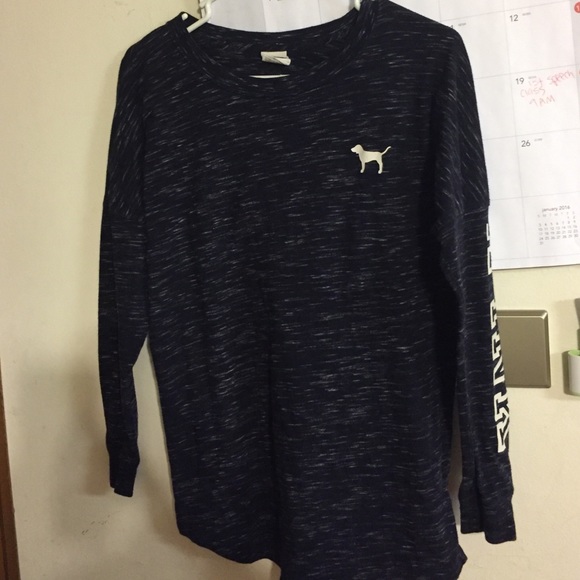 PINK Victoria's Secret Tops - PINK Marled black long sleeve