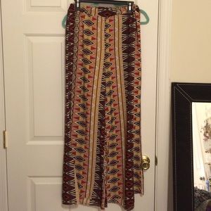 Wide leg print pants