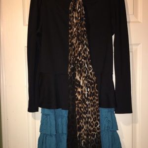 Black peplum top size larg