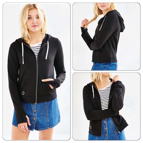 Urban Outfitters CXM Zip Up Black Hoodie