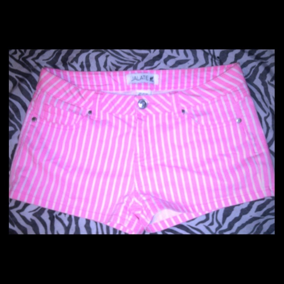 Pink and white stripe shorts