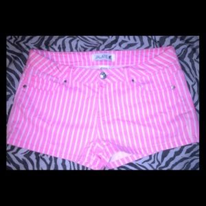 Pink and white stripe shorts
