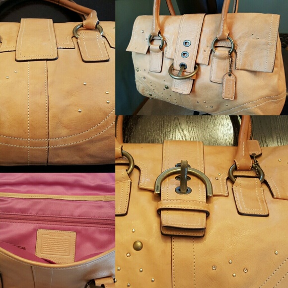 Leather Coach Hampton Satchel