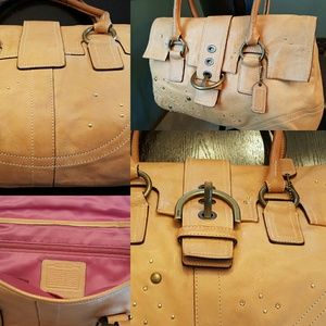 Leather Coach Hampton Satchel