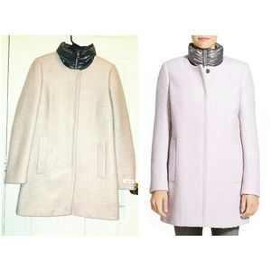NWT Calvin Klein Wool Coat w Inset Quilted Vest