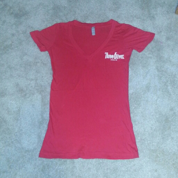 Red v-neck top