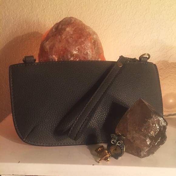 Gray Pebbled Leather Susan Joy Wristlet