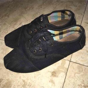 •SOLD• TOMS Cordones Canvas Flats Black